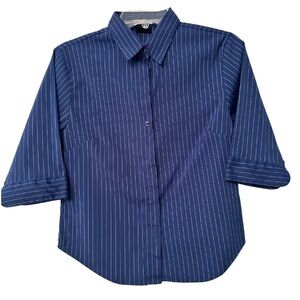 DCC Button-Down Shirt - Blue with White Pinstripes, Size M